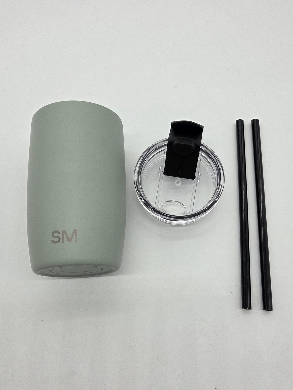 SM Sage Green Insulated Tumbler with Lid and Straws